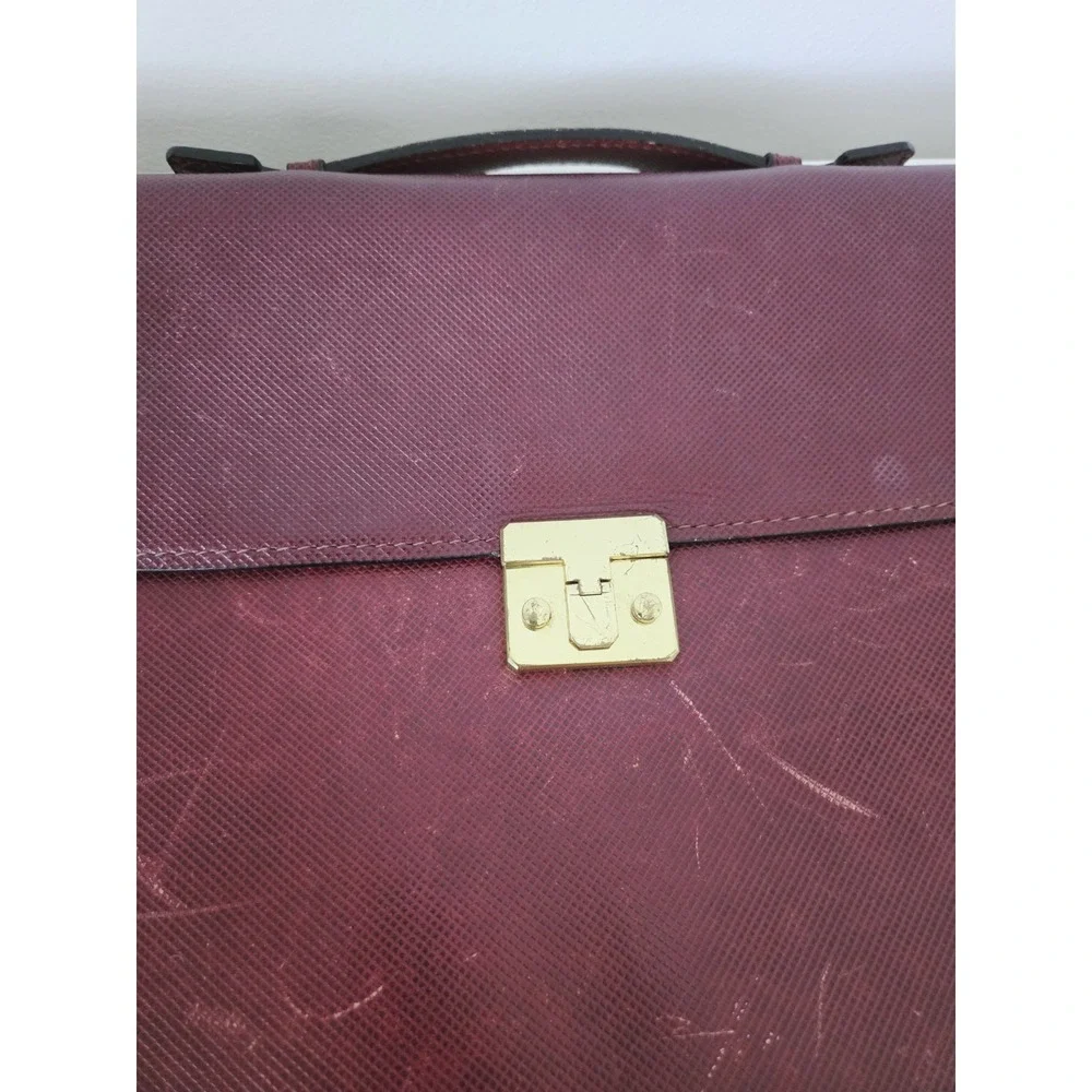 Vintage BOTTEGA VENETA 80's-90's Tuscan‎ Red Leather Briefcase Portfolio Satchel